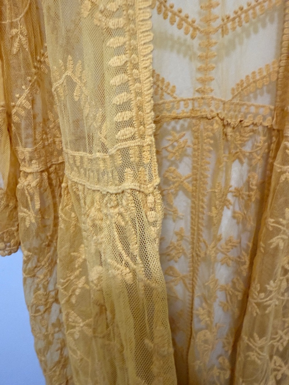 Lane Bryant Sunflower Yellow Embroidered Long Sleeve Duster - Picture 4 of 6